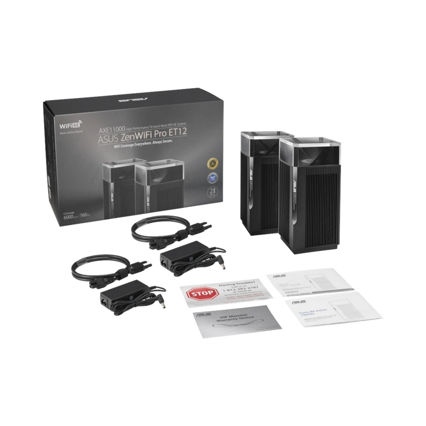 ASUS ZenWiFi Pro ET12 AXE11000 Wireless Tri-Band 2.5G Mesh System (2-Pack) — Being Shipped