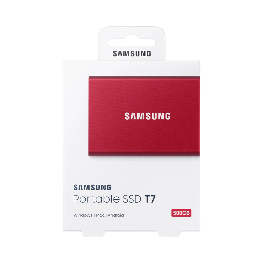 Samsung T7 500GB PCIe NVMe USB 3.2 Gen 2 Portable SSD (Metallic Red) — Being Shipped
