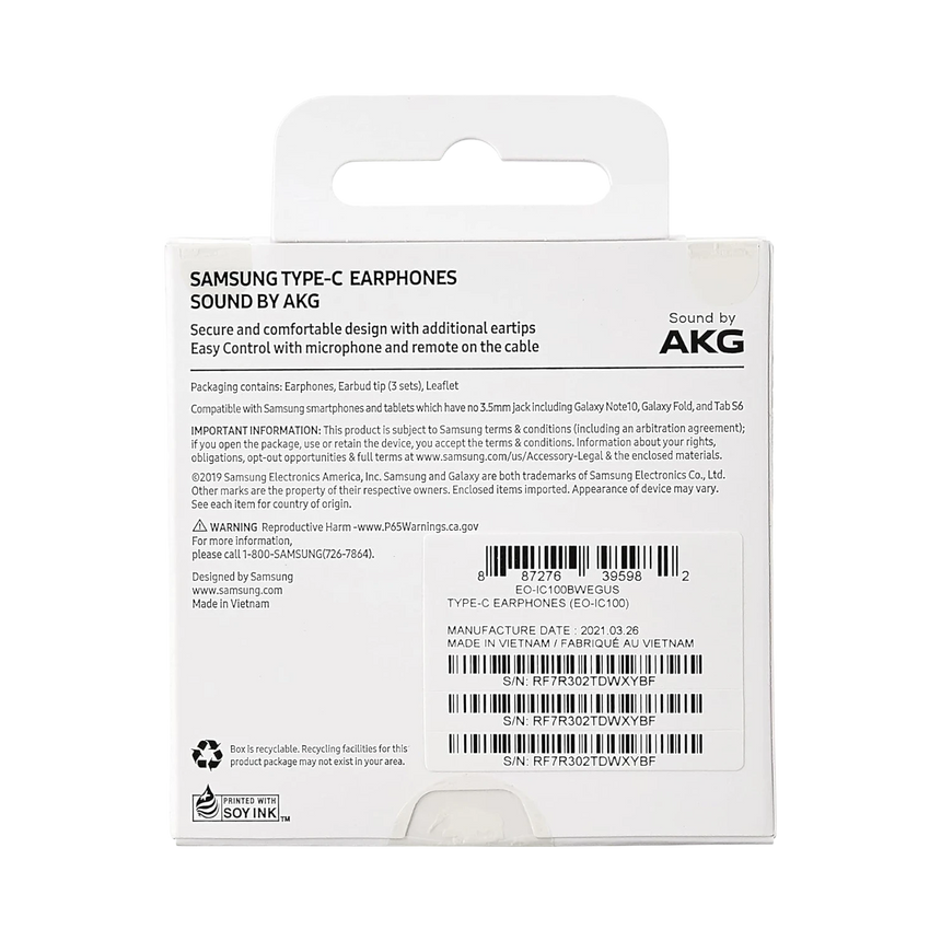 Samsung Type-C Earphones (White) — Being Shipped