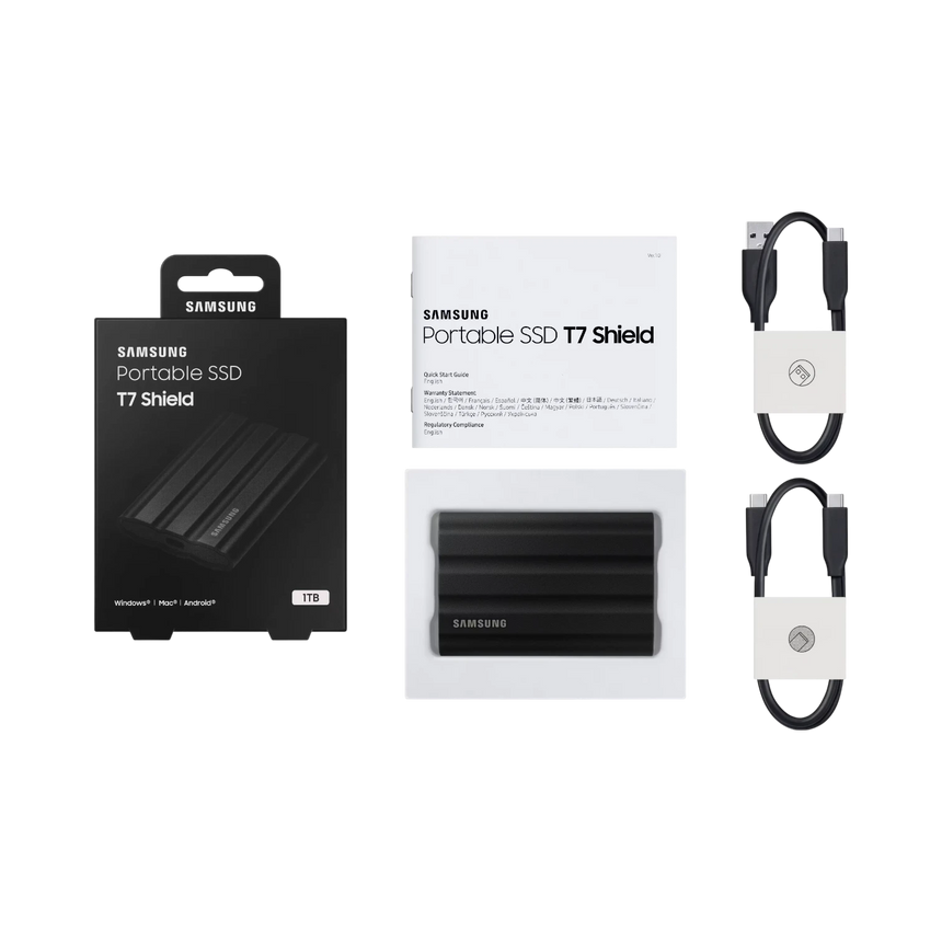 Samsung T7 Shield 2TB USB 3.2 Gen 2 Type-C Portable SSD (Black) — Being Shipped