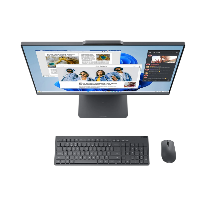 Lenovo IdeaCentre 23.8" All-in-One Desktop Computer, AMD Ryzen 3 7335U, 8GB DDR5 RAM, 256GB SSD (Luna Grey) — Being Shipped