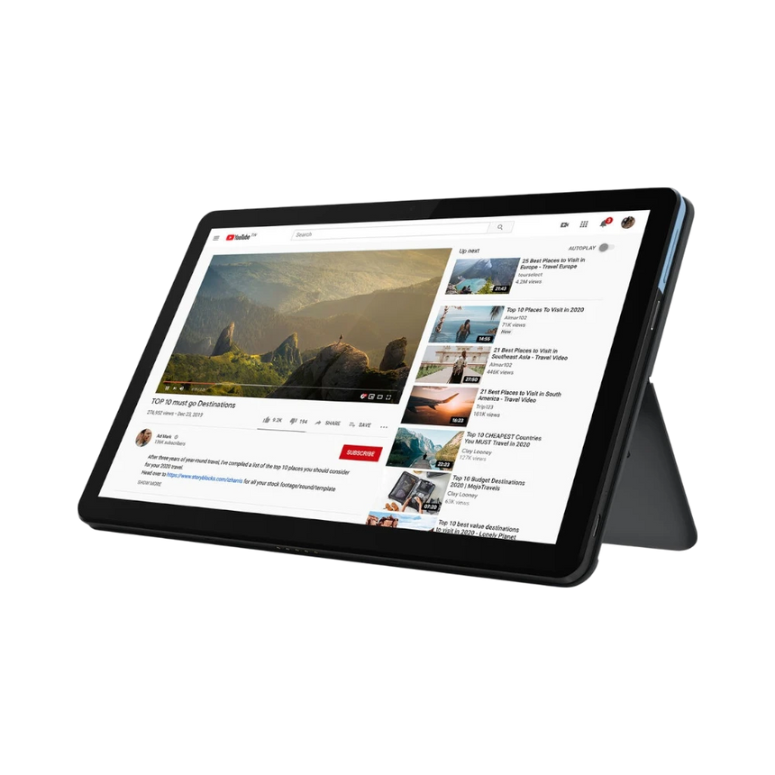Lenovo IdeaPad Duet 10.1" Multi-Touch 2-in-1 Chromebook, MediaTek Helio P60T, 4GB RAM, 64GB eMMC (Ice Blue & Iron Gray) — Being Shipped