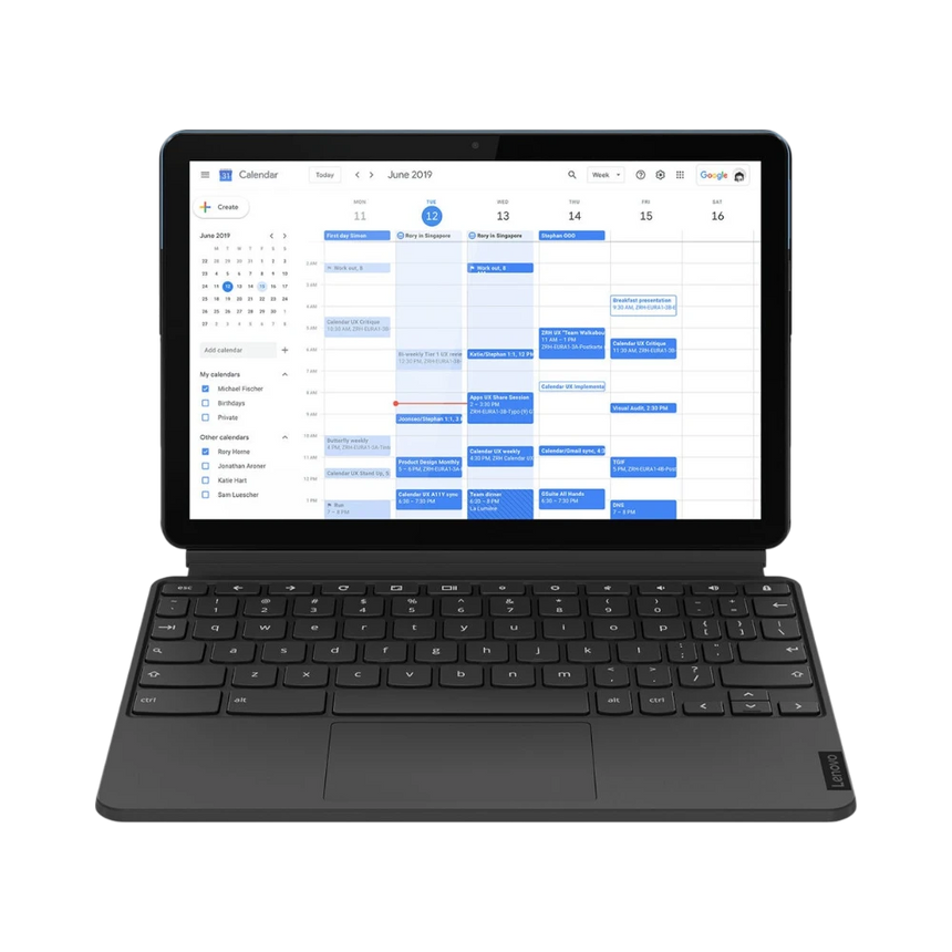 Lenovo IdeaPad Duet 10.1" Multi-Touch 2-in-1 Chromebook, MediaTek Helio P60T, 4GB RAM, 64GB eMMC (Ice Blue & Iron Gray) — Being Shipped