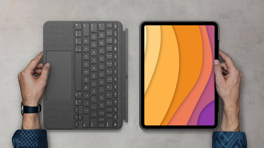 Logitech Combo Touch Backlit Keyboard Case for Apple 13" iPad Air M2/M3 (Oxford Gray) — Being Shipped