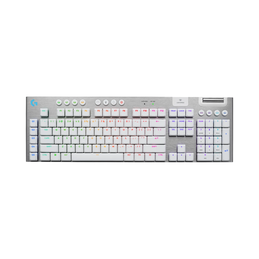 Logitech G G915 X LIGHTSPEED Low-Profile Wireless RGB Mechanical Gaming Keyboard (White, GL Tactile) — Being Shipped