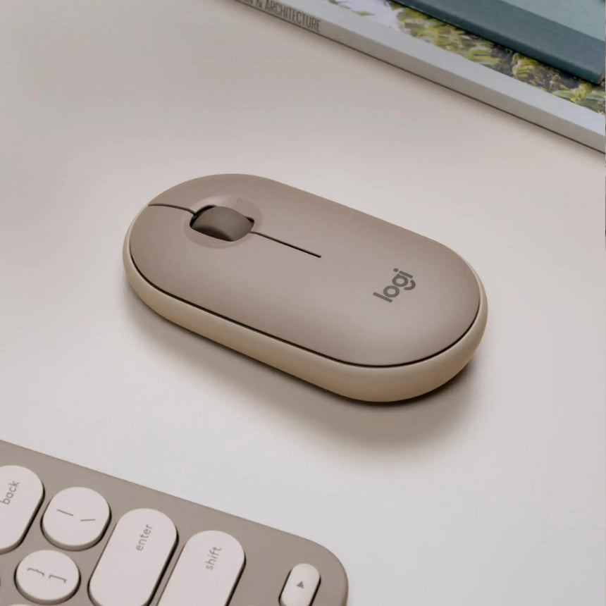 Logitech Pebble M350 Wireless Optical Ambidextrous Mouse (Sand) — Being Shipped