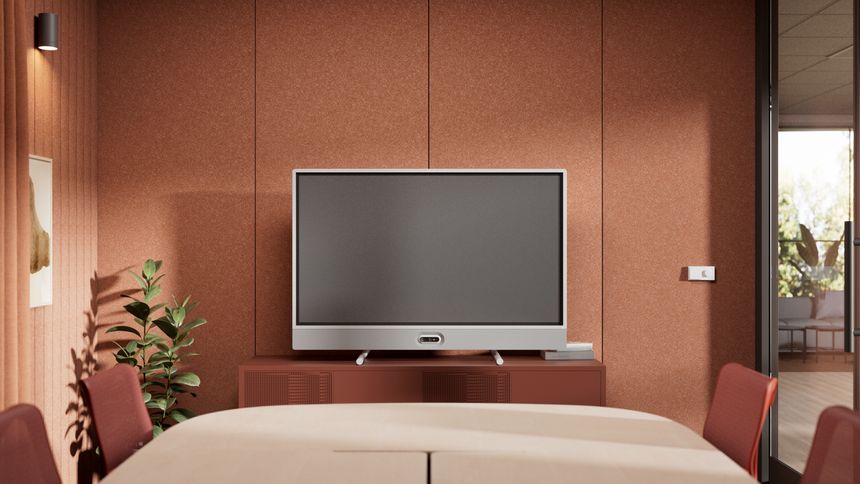 Logitech Rally Board 65 UHD 4K Commercial Touchscreen Monitor with Webcam & Microphone (Off-White) — Being Shipped