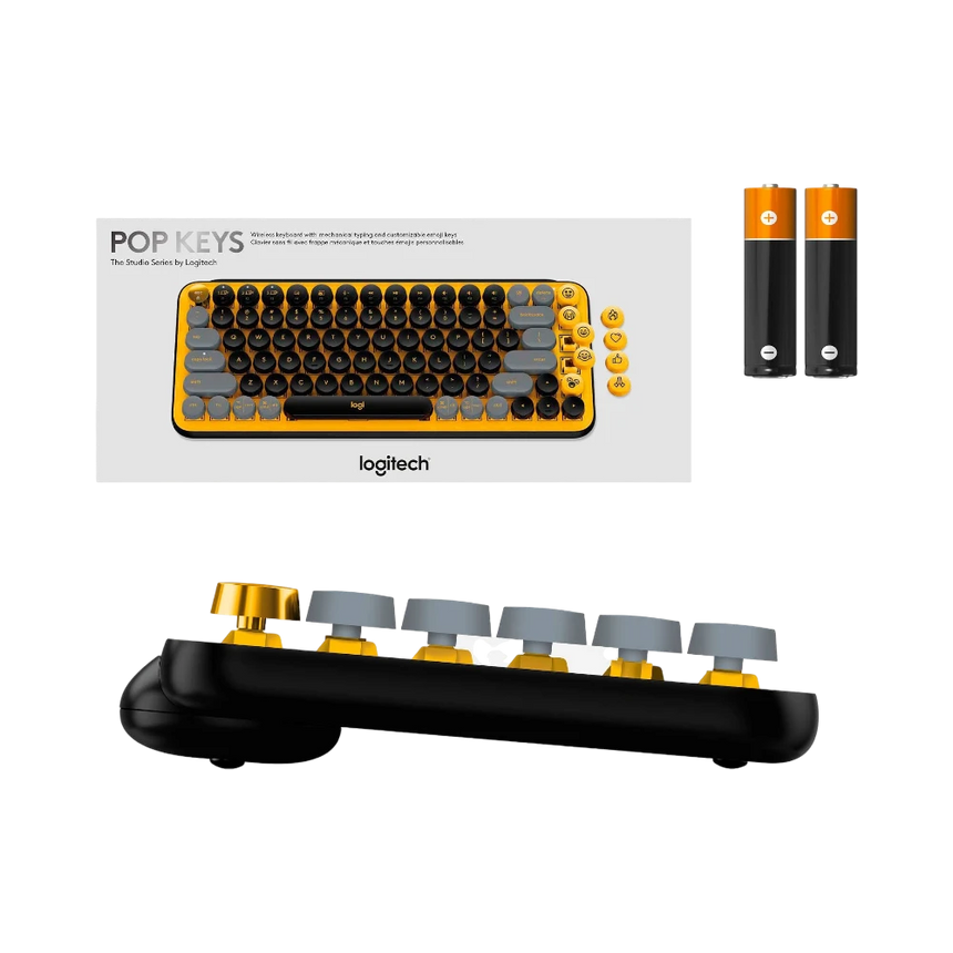 Logitech POP Keys Wireless Bluetooth Mechanical Keyboard (Blast Yellow) — Being Shipped