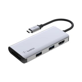 Belkin USB-C 5-in-1 Multiport Adapter Hub (Grey) — Being Shipped