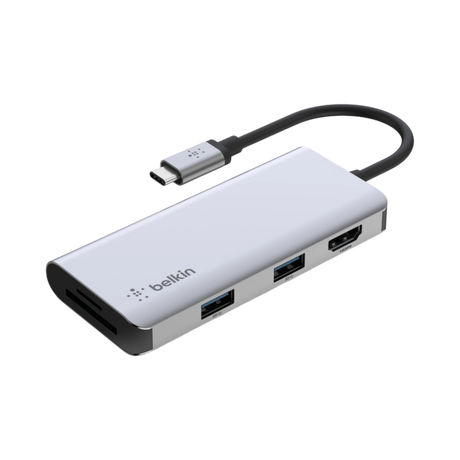 Belkin USB-C 5-in-1 Multiport Adapter Hub (Grey) — Being Shipped