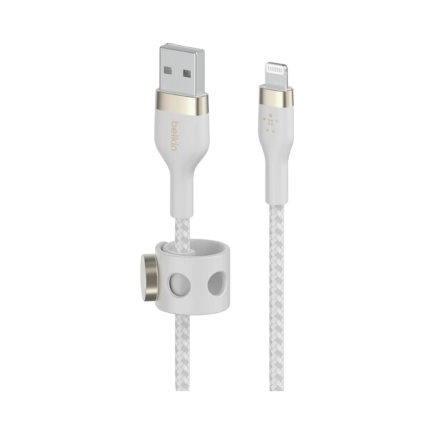 Belkin BoostCharge Pro Flex Braided USB-A to Lightning Cable 3.3ft (White) — Being Shipped