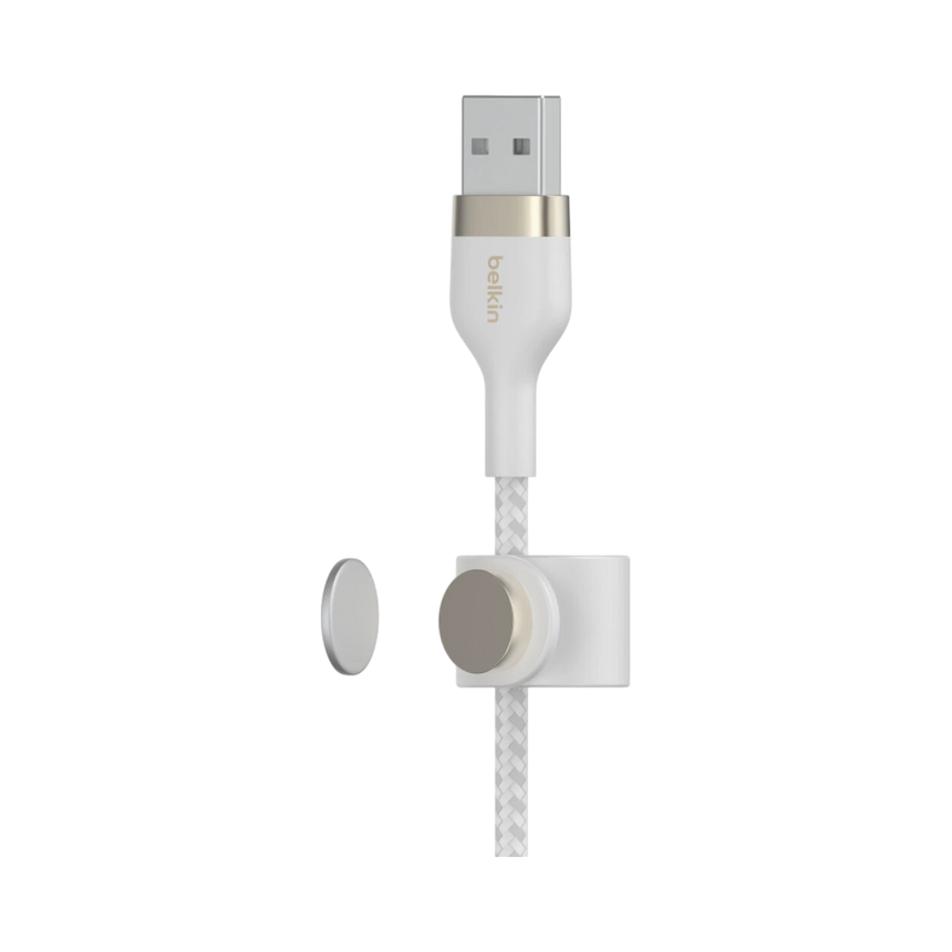 Belkin BoostCharge Pro Flex Braided USB-A to Lightning Cable 3.3ft (White) — Being Shipped