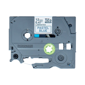 Brother 12mm Black on Pastel Blue Laminated Label Tape — Being Shipped
