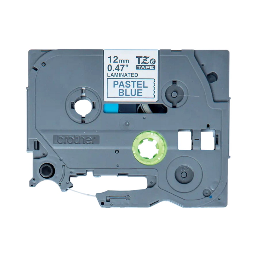 Brother 12mm Black on Pastel Blue Laminated Label Tape — Being Shipped
