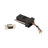 Black Box Modular Adapter Kit DB9 to RJ45 (Black) — Being Shipped