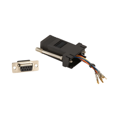 Black Box Modular Adapter Kit DB9 to RJ45 (Black) — Being Shipped