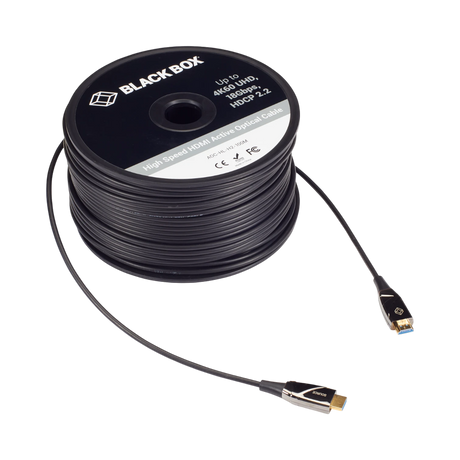 Black Box 49.2ft Active Optical HDMI 2.0 4K60 Cable (Black) — Being Shipped