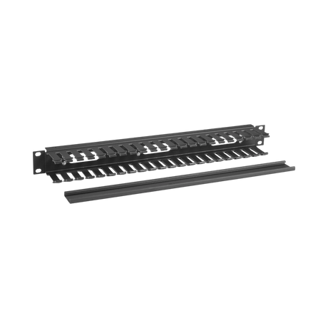 Black Box 1U Rackmount Cable Manager with Cover (Black) — Being Shipped
