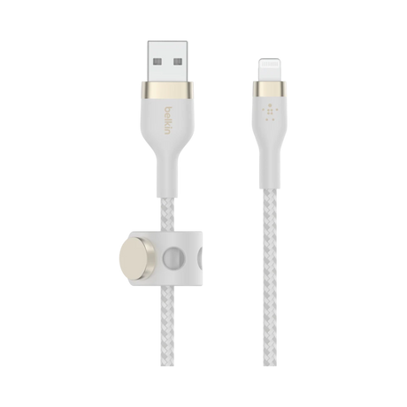 Belkin BoostCharge Pro Flex Lightning to USB-A Cable 6.6ft (White) — Being Shipped