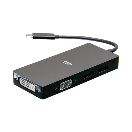 C2G USB-C Multiport Adapter, 4-in-1 Video Adapter with HDMI, DisplayPort, DVI, & VGA (4K 60Hz) — Being Shipped