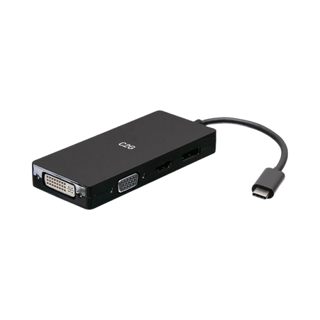C2G USB-C Multiport Adapter, 4-in-1 Video Adapter with HDMI, DisplayPort, DVI, & VGA (4K 60Hz) — Being Shipped
