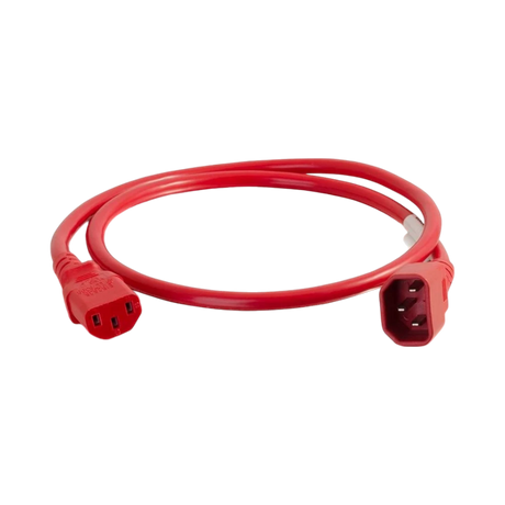 C2G 10ft 14AWG IEC320C14 to IEC320C13 Power Cord (Red) — Being Shipped