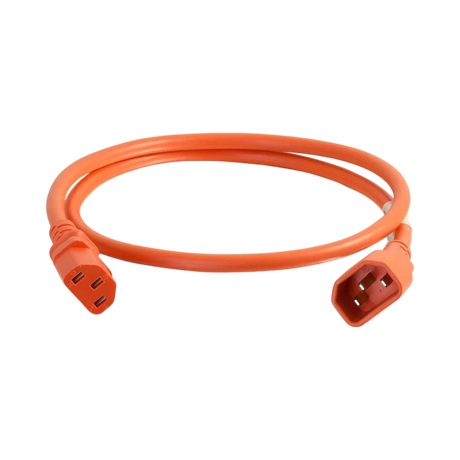 C2G 5ft (1.5m) 14AWG Power Cord (IEC320C14 to IEC320C13) Orange — Being Shipped