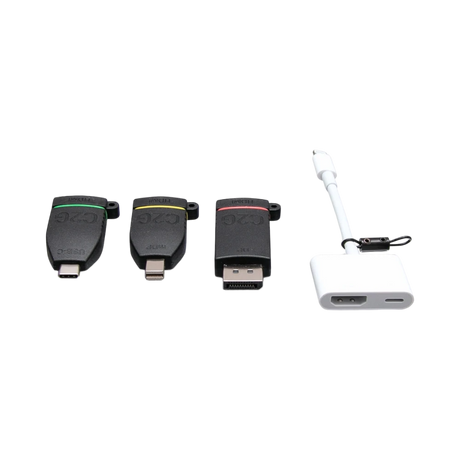 C2G Retractable Universal Mount 4K HDMI Adapter Ring with Color Coded Mini DisplayPort, DisplayPort, USB-C, and Lightning — Being Shipped