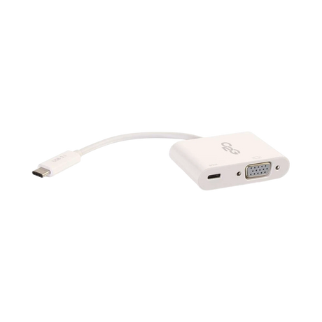 C2G USB-C to VGA Video Multiport Adapter with Power Delivery up to 60W, White — Being Shipped