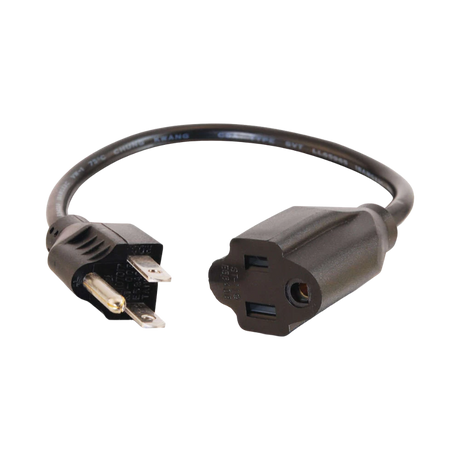 C2G 4ft (1.2m) 16 AWG Outlet Saver Power Extension Cord (NEMA 5-15P to NEMA 5-15R) (TAA Compliant) — Being Shipped