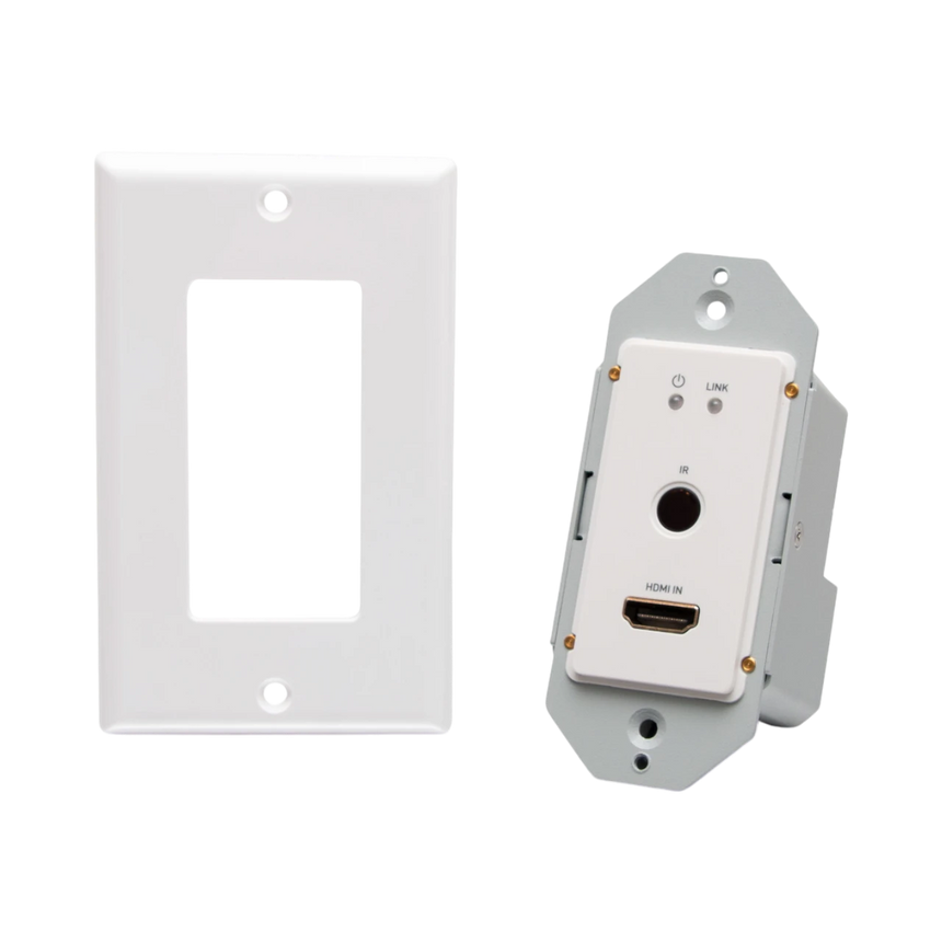 C2G HDMI HDBaseT + RS232 and IR over Cat Extender Single Gang Wall Plate Transmitter to Ultra-Slim Box Receiver, 4K, 60Hz — Being Shipped