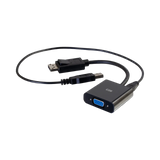 C2G 8in DisplayPort Male to VGA + Audio Female Active Adapter Converter (Black) — Being Shipped