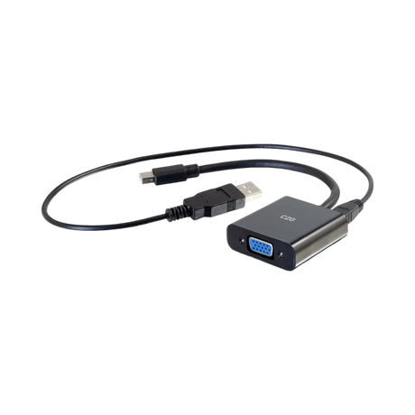 C2G 8in Mini DisplayPort Male to VGA + Audio Female Active Adapter Converter (Black) — Being Shipped