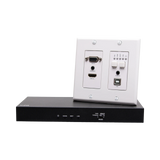 C2G HDMI HDBaseT + VGA, 3.5mm, and USB-B to A over Cat Extender Wall Plate Transmitter to Box Receiver, 4K 60Hz — Being Shipped