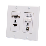 C2G HDMI HDBaseT + VGA, 3.5mm, and USB-B to A over Cat Extender Wall Plate Transmitter to Box Receiver, 4K 60Hz — Being Shipped