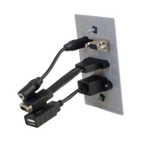 C2G HDMI, VGA, 3.5mm Audio and USB Pass Through Single Gang Wall Plate (White) — Being Shipped