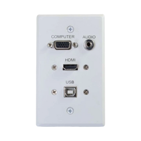 C2G HDMI, VGA, 3.5mm Audio and USB Pass Through Single Gang Wall Plate (White) — Being Shipped