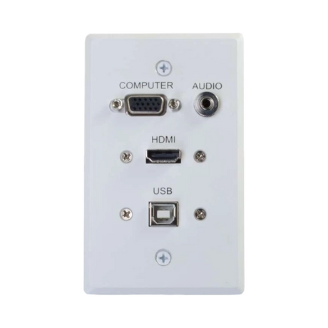 C2G HDMI, VGA, 3.5mm Audio and USB Pass Through Single Gang Wall Plate (White) — Being Shipped