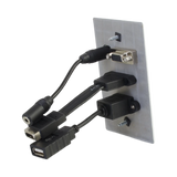 C2G HDMI, VGA, 3.5mm Audio and USB Pass Through Single Gang Wall Plate (Aluminum) — Being Shipped