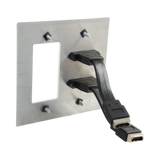 C2G Dual HDMI Pass Through Double Gang Wall Plate with One Decorative Cutout (White) — Being Shipped