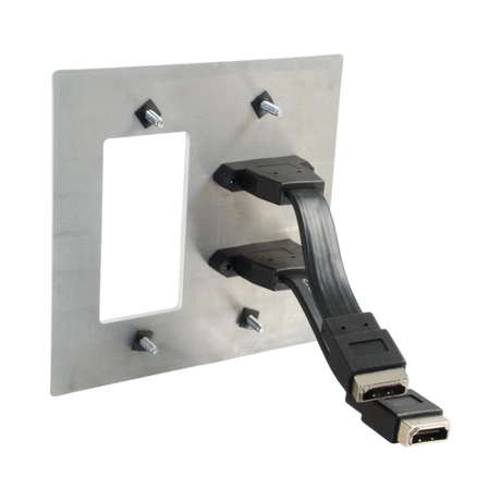 C2G Dual HDMI Pass Through Double Gang Wall Plate with One Decorative Cutout (White) — Being Shipped