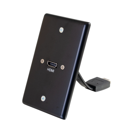 C2G HDMI Pass Through Single Gang Wall Plate (Black) — Being Shipped