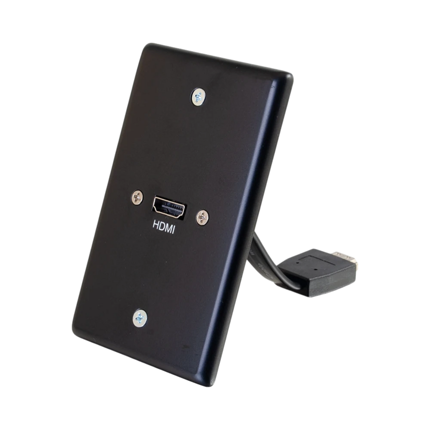 C2G HDMI Pass Through Single Gang Wall Plate (Black) — Being Shipped