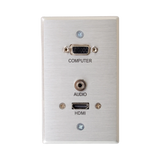 C2G RapidRun VGA + 3.5mm Single Gang Wall Plate + HDMI Pass Through (Aluminum) — Being Shipped