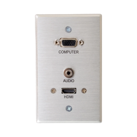 C2G RapidRun VGA + 3.5mm Single Gang Wall Plate + HDMI Pass Through (Aluminum) — Being Shipped