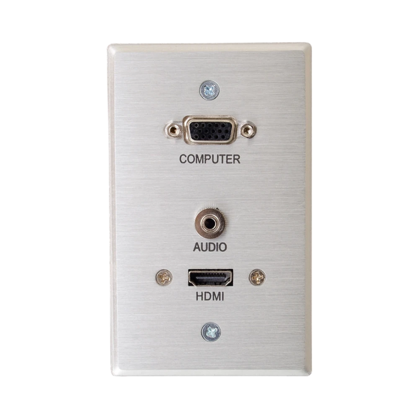C2G RapidRun VGA + 3.5mm Single Gang Wall Plate + HDMI Pass Through (Aluminum) — Being Shipped