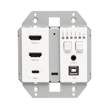 C2G Dual 4K HDMI HDBaseT + USB-C, 3.5mm, and USB-B over Cat Extender Dual Gang Wall Plate Transmitter, 4K 60Hz — Being Shipped