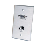 C2G VGA and 3.5mm Audio Pass Through Single Gang Wall Plate (Brushed Aluminum) — Being Shipped