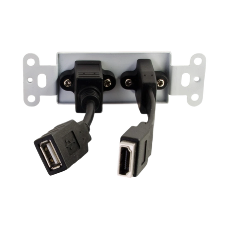 C2G HDMI and USB Pass Through Wall Plate (White) — Being Shipped