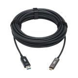 Tripp Lite USB-A to USB-C AOC Cable (M/M), USB 3.2 Gen 2 (10Gbps) Plenum-Rated Fiber Active Optical, Data Only, Backward Compatible, Black, 15 m (49 ft.) — Being Shipped